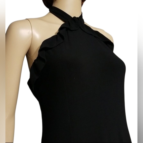 Leona Edmiston Halter Backless Fit and Flare Maxi Dress / Sz M / Black - Picture 4 of 14